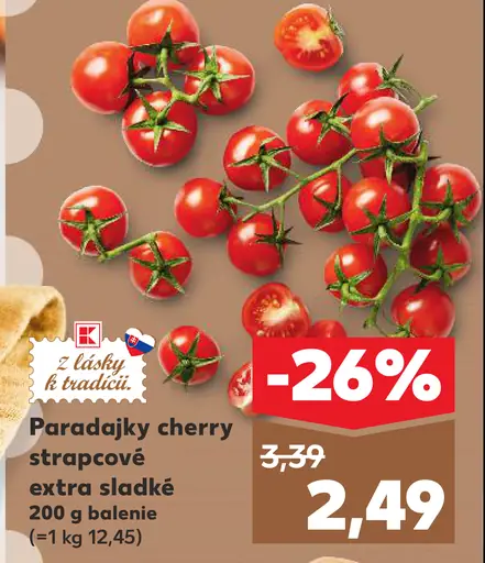 Paradajky cherry strapcové extra sladké