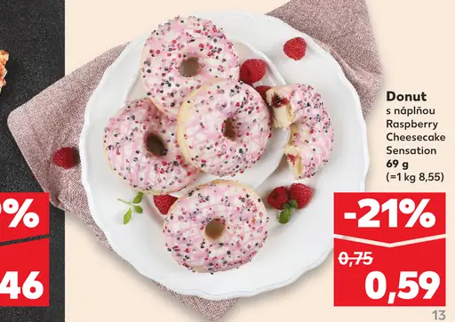 Donut s náplňou Raspberry Cheesecake Sensation