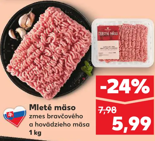 Mleté mäso zmes bravčového a hovädzieho
