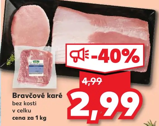 Bravčové karé bez kosti vcelku čerstvé bravčové mäso