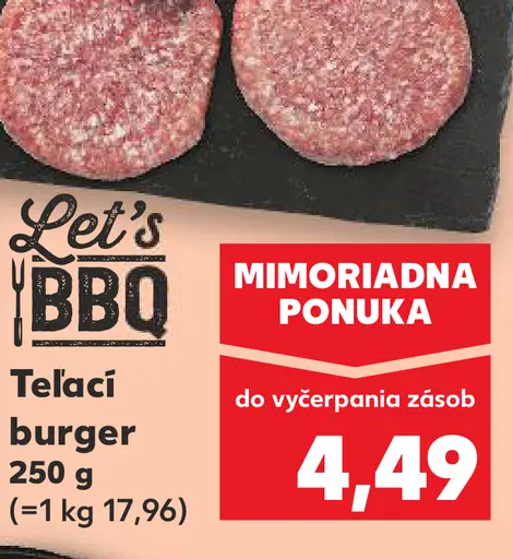 Let’s BBQ Telací burger mleté mäso