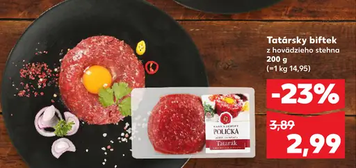 Tatársky biftek z hovädzieho stehna