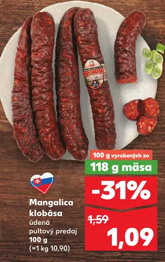 Mangalica klobása údená