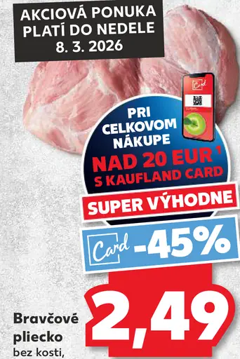 Bravčové pliecko bez kosti vcelku