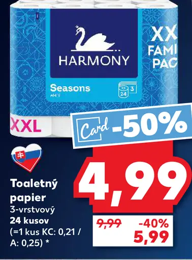 Harmony Seasons toaletný papier 3-vrstvový