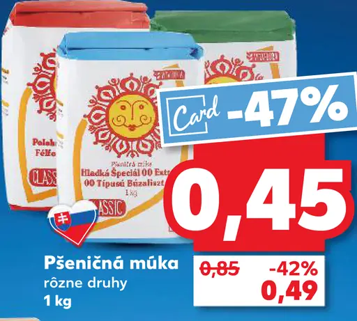 Pšeničná múka rôzne druhy