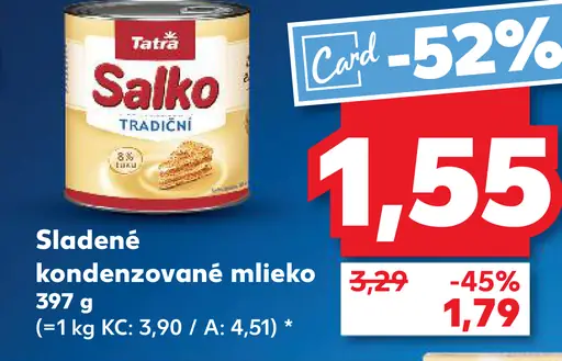 Tatra Salko sladené kondenzované mlieko