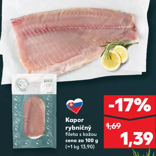 Kapor rybničný fileta s kožou