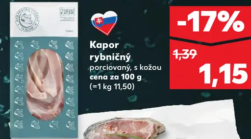 Kapor rybničný porciovaný s kožou