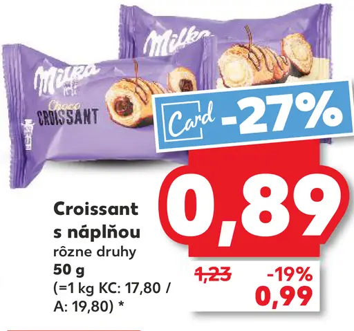 Milka Croissant s náplňou rôzne druhy