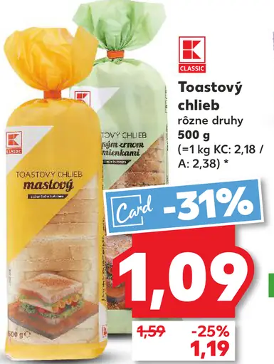 K-Classic Toastový chlieb