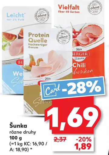 Berger Sendvičová šunka rôzne druhy