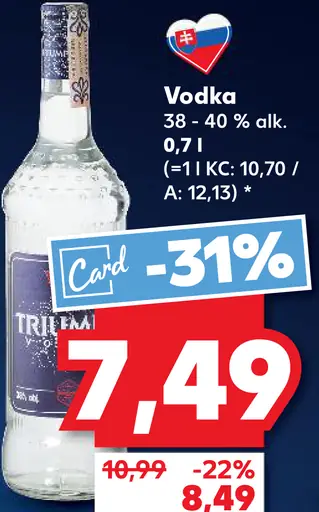 Tribuna vodka 38 – 40 %