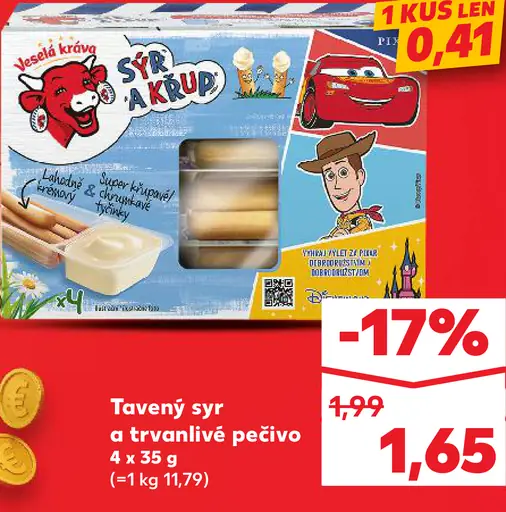 Veselá krava syr a trvanlivé pečivo