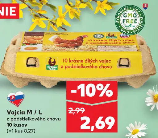Vajcia M / L z podstielkového chovu 10 kusov