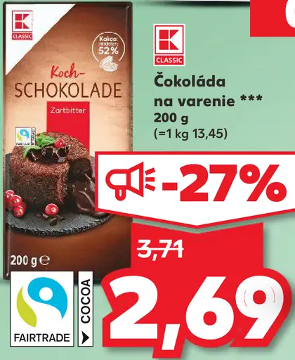 K-Classic Čokoláda na varenie