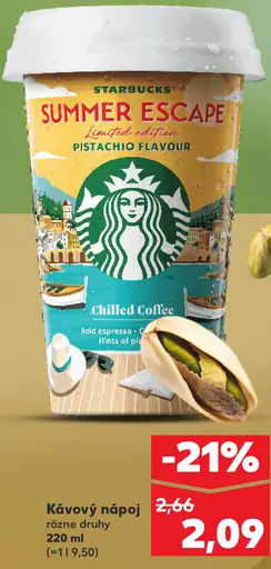 Starbucks Summer Escape kávový nápoj pistáciová príchuť
