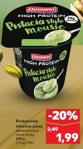 Ehrmann High Protein mliečna pena pistáciová
