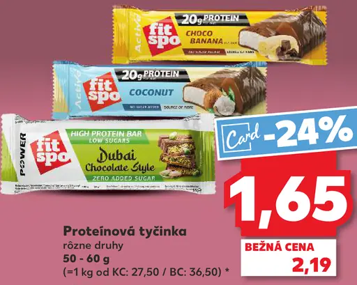 Fit Spo proteínová tyčinka rôzne druhy