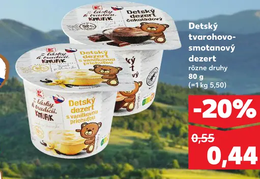 K-Classic Z lásky k tradícii Detský tvarohovo-smotanový dezert