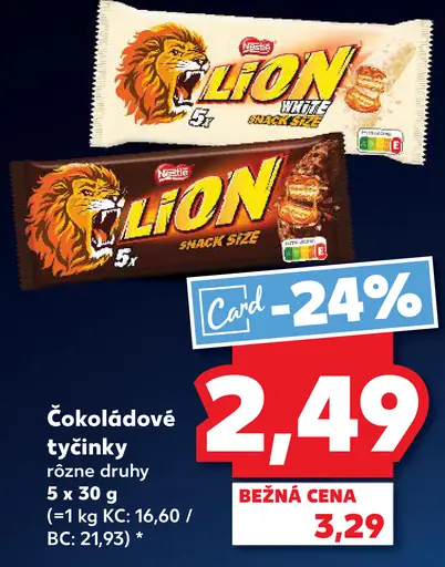 Lion čokoládové tyčinky rôzne druhy