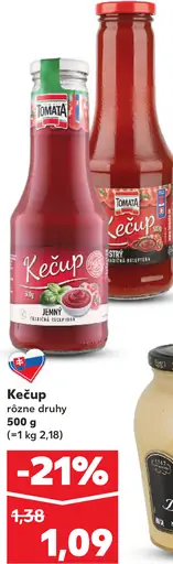 Tomata kečup jemný rôzne druhy