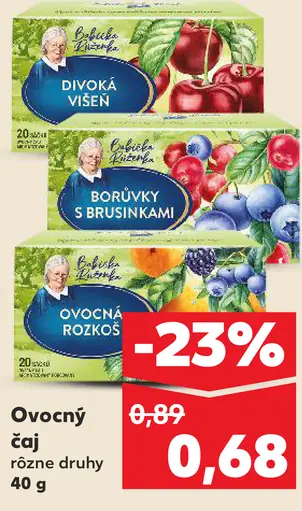 Ovocný čaj porciovaný rôzne druhy