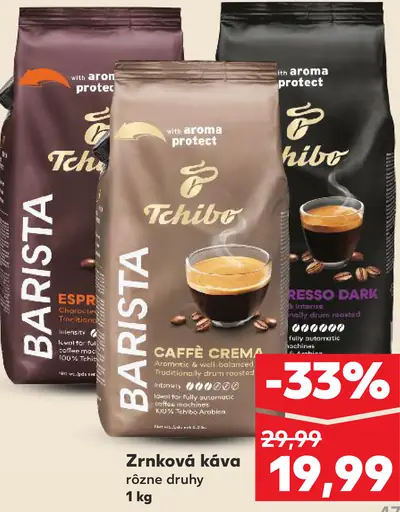 Tchibo Barista zrnková káva rôzne druhy