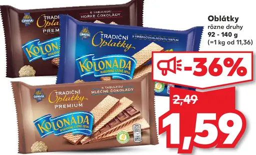 Kolonáda tradičné oplátky premium rôzne druhy