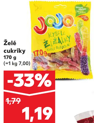 Jojo želé cukríky kyslé a želé rôzne druhy