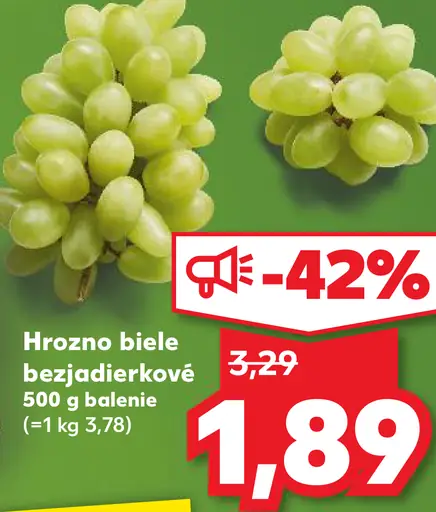 Hrozno biele bezjadierkové