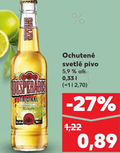 Desperados ochutené svetlé pivo Original plechovka