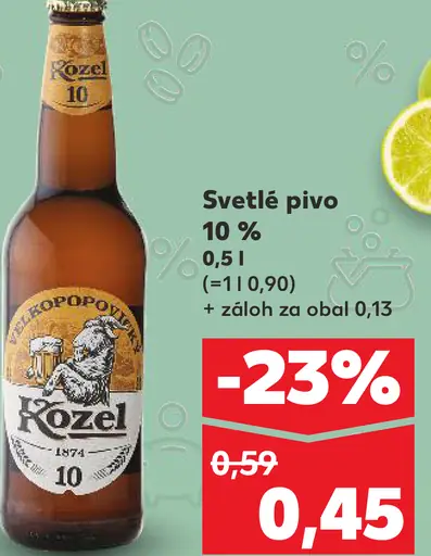 Kozel Světlé pivo plechovka 10%