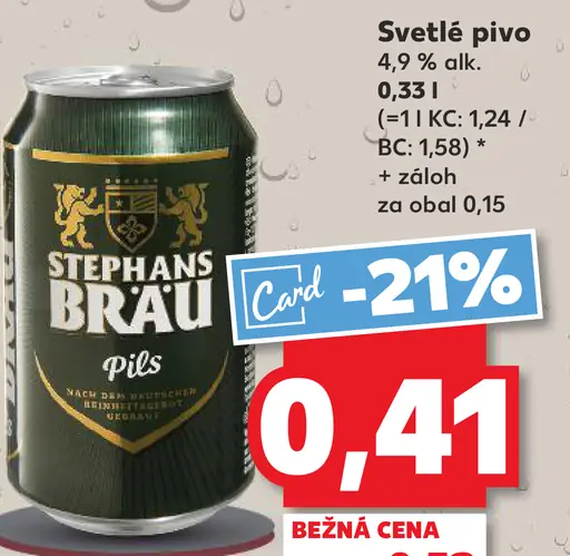 Stephans Bräu svetlé pivo plechovka