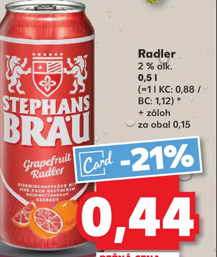 Stephans Bräu grapefruit Radler plechovka