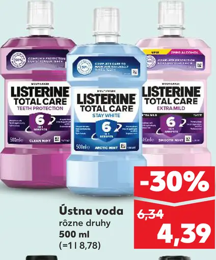 Listerine ústna voda Total Care rôzne druhy