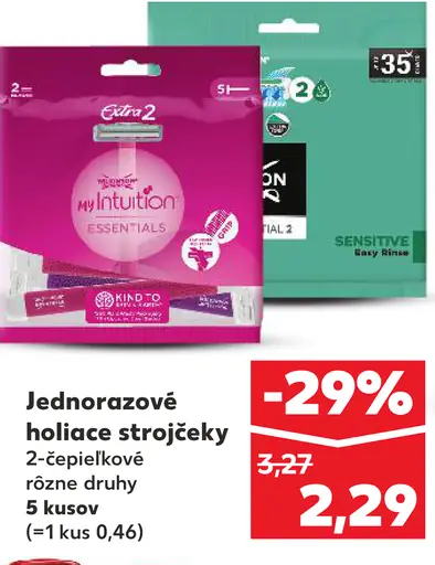 Wilkinson Intuition Essentials jednorazové holiace strojčeky 2-čepieľkové rôzne druhy