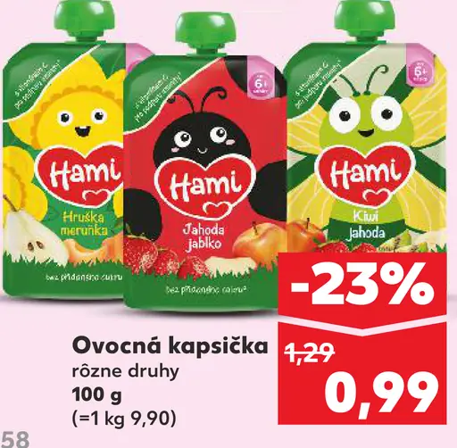 Hami ovocná kapsička rôzne druhy