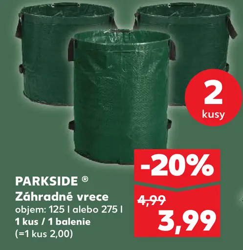 Parkside záhradné vreco na odpad