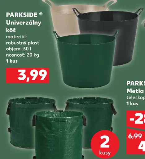 Parkside univerzálny kôš z robustného plastu