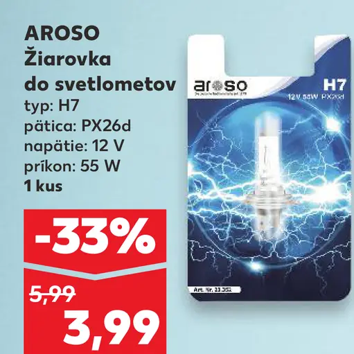 Aroso žiarovka do svetlometov H7