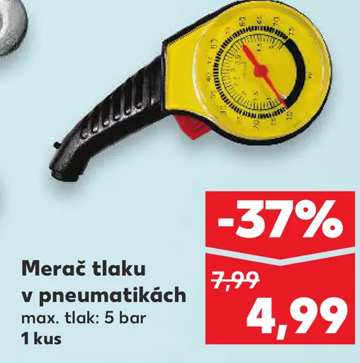 Merač tlaku v pneumatikách 5 bar