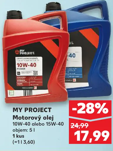 MY PROJECT Motorový olej 10W-40 alebo 15W-40