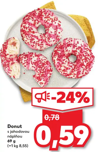 Donut s jahodovou príchuťou
