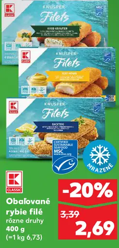 K-Classic Knapper Filets rybie filé obaľované mrazené