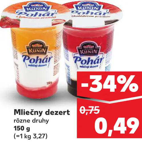 Kunin Mliečny dezert rôzne druhy
