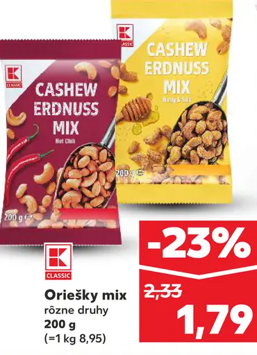 K-Classic oriešky mix rôzne druhy