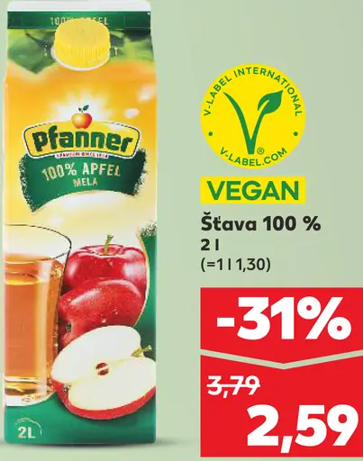 Pfanner 100% jablková šťava