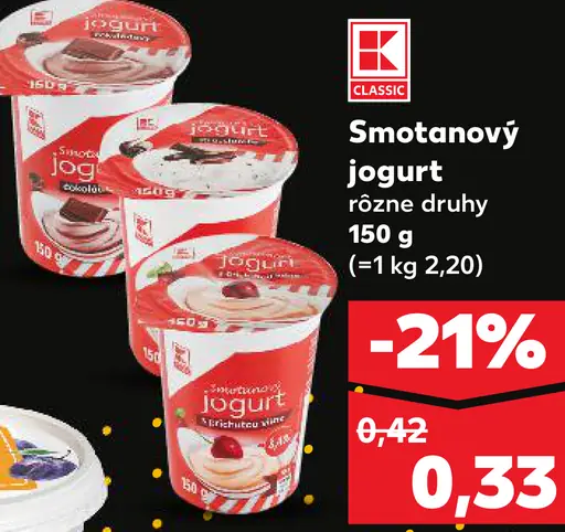 K-Classic Smotanový jogurt rôzne druhy