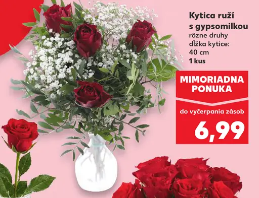 Kytica ruží s gypsomilkou rôzne druhy